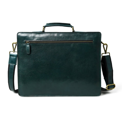 Classy Leather Bags Tuscany Italian Leather Briefcase, Green - AVBL MRKT (9)