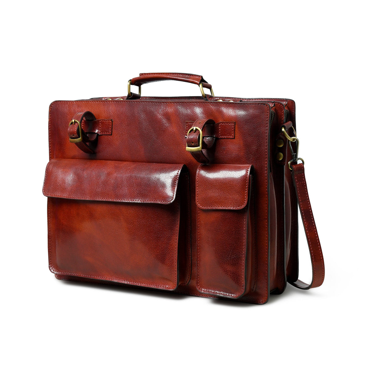 Classy Leather Bags Tuscany Italian Leather Briefcase, Tan - AVBL MRKT (1)