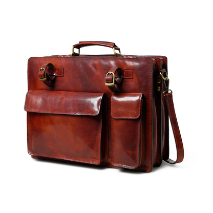 Classy Leather Bags Tuscany Italian Leather Briefcase, Tan - AVBL MRKT (1)