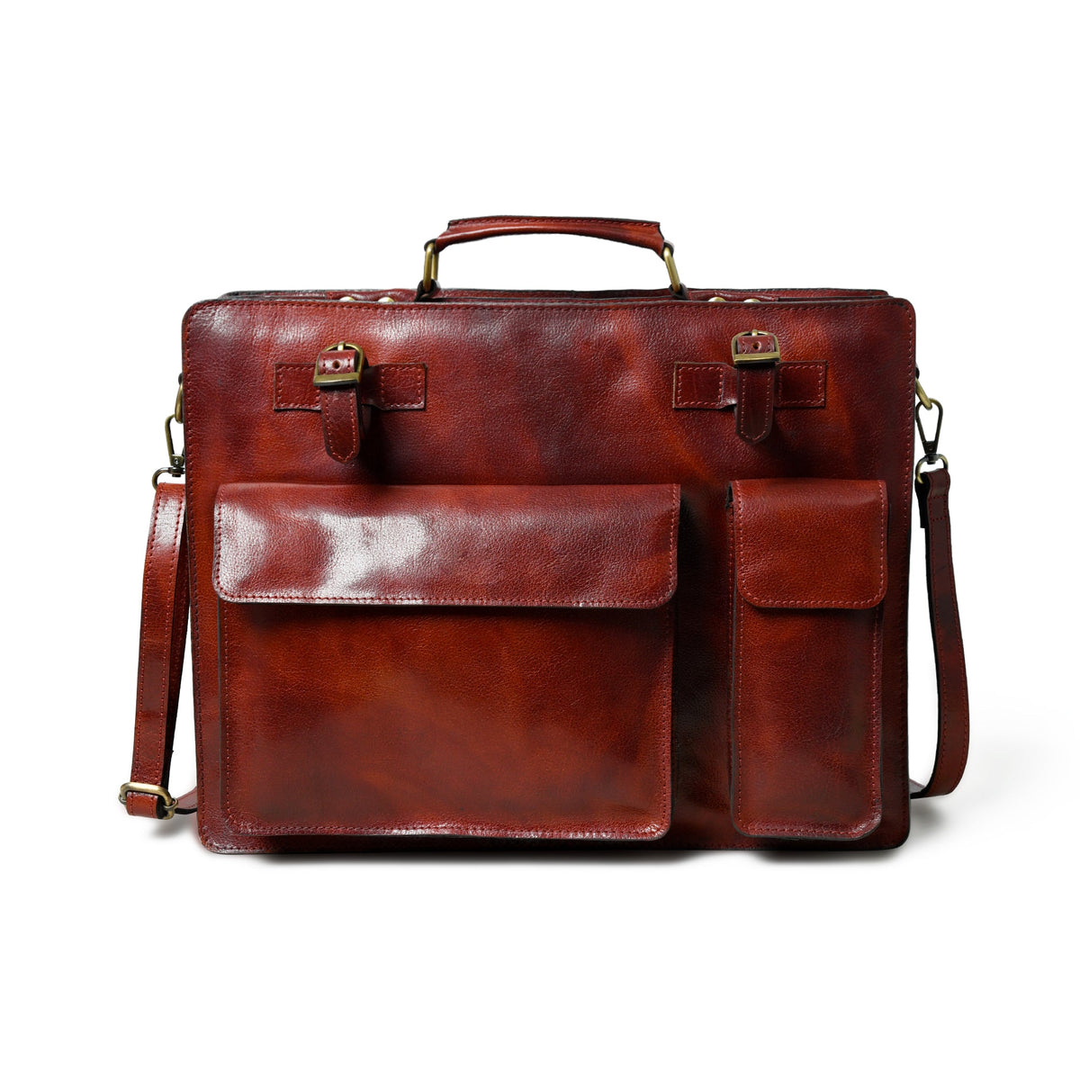 Classy Leather Bags Tuscany Italian Leather Briefcase, Tan - AVBL MRKT (2)