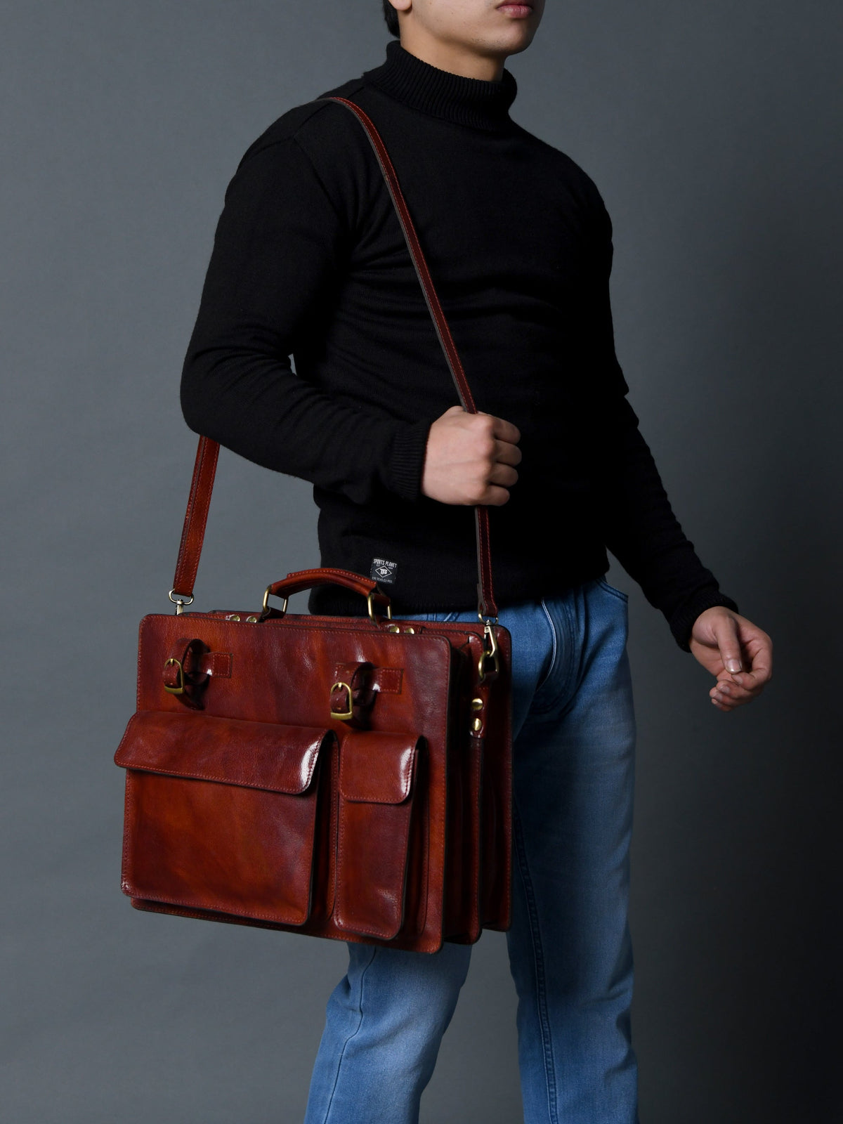 Classy Leather Bags Tuscany Italian Leather Briefcase, Tan - AVBL MRKT (4)