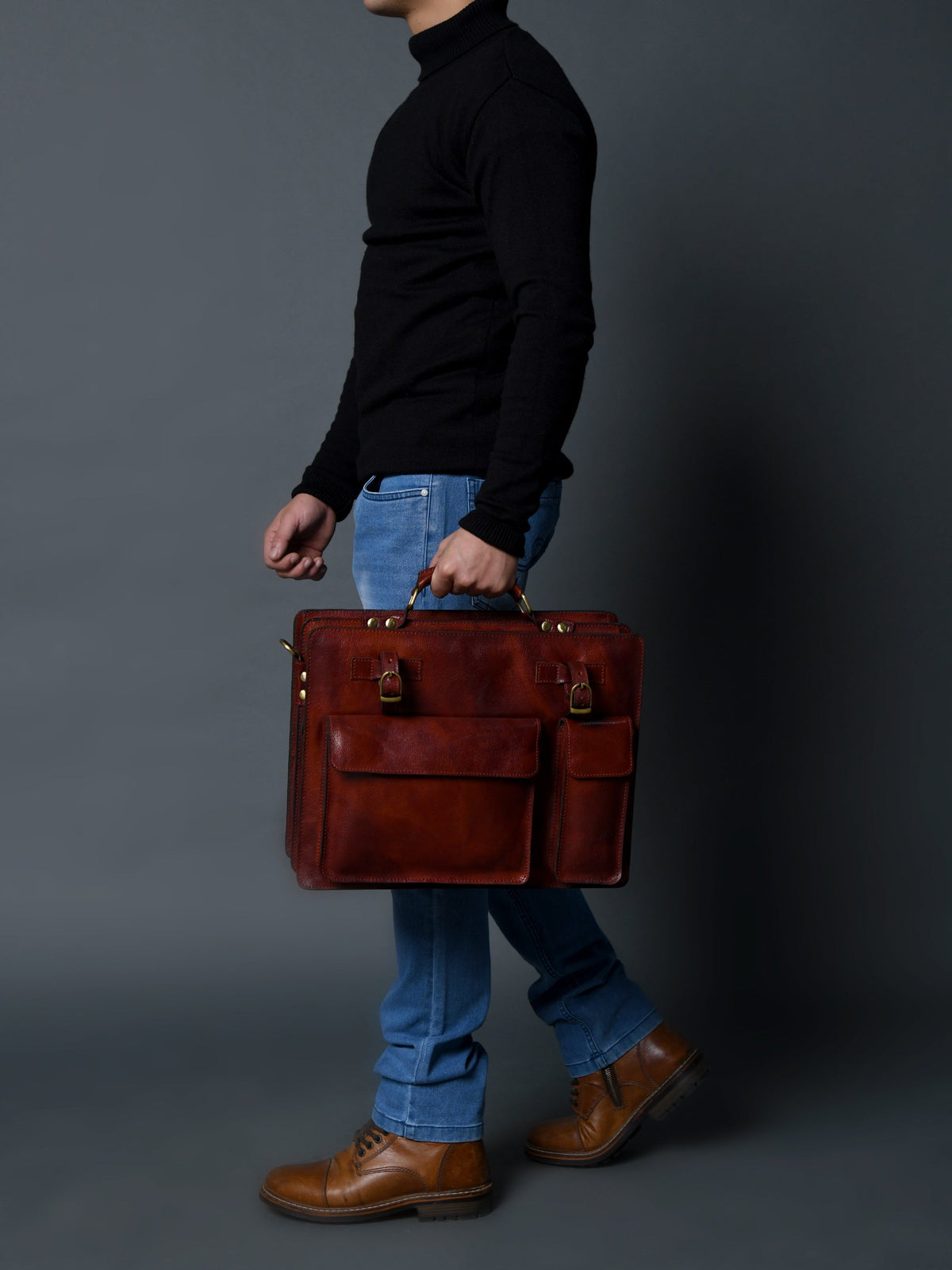 Classy Leather Bags Tuscany Italian Leather Briefcase, Tan - AVBL MRKT (6)