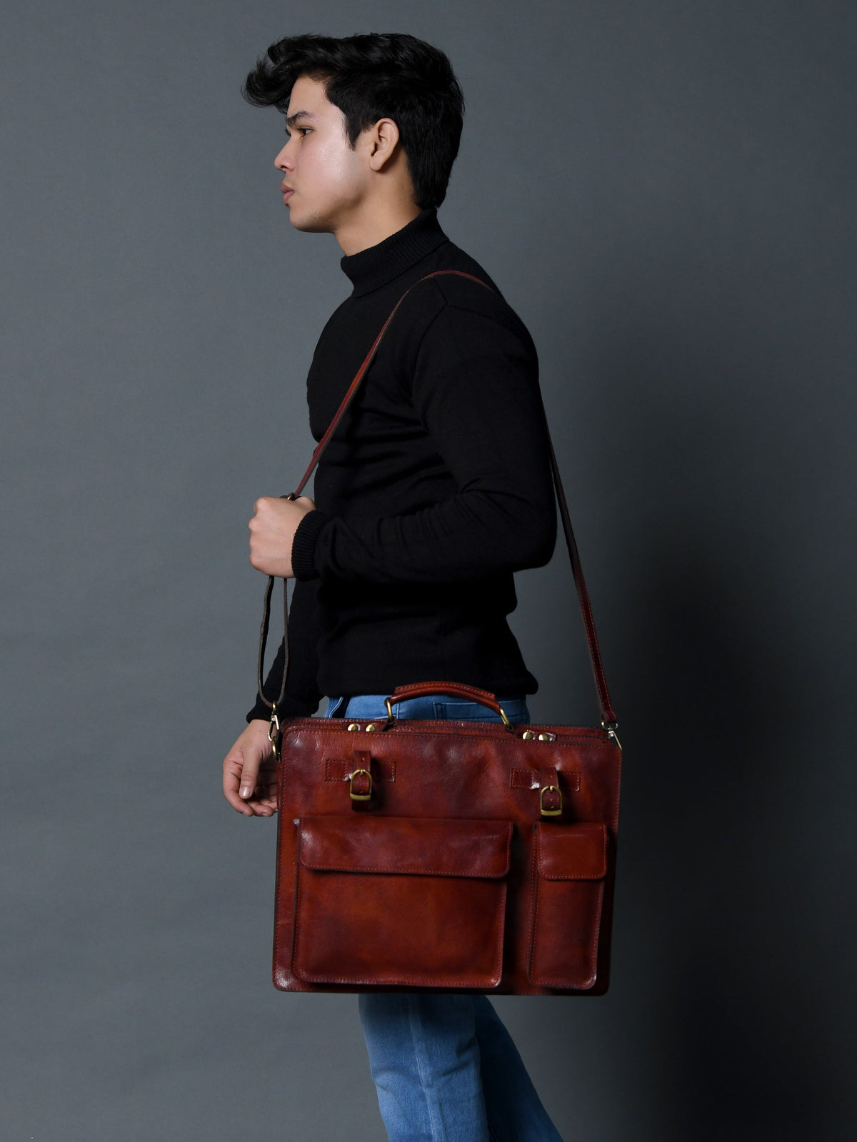 Classy Leather Bags Tuscany Italian Leather Briefcase, Tan - AVBL MRKT (7)
