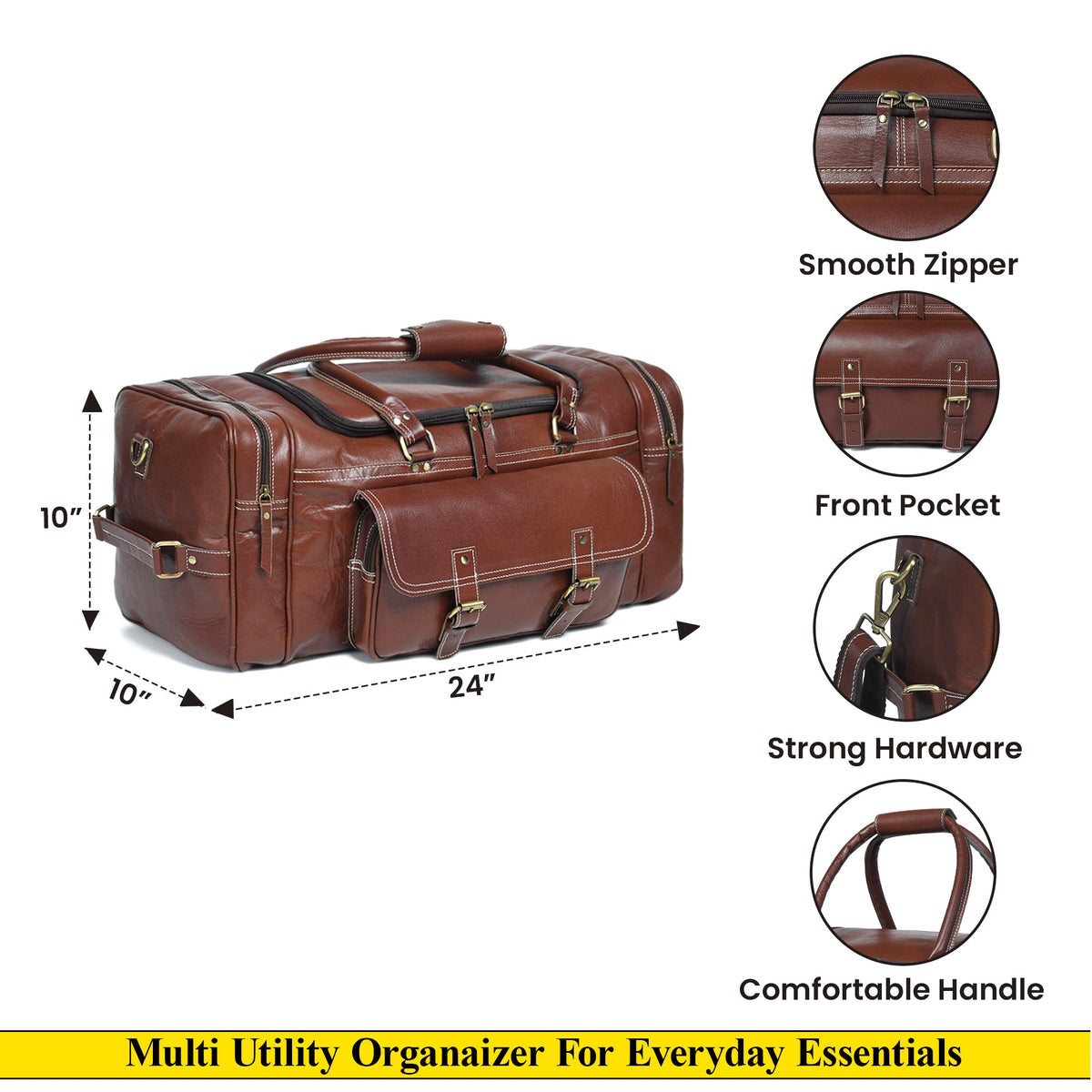 Classy Leather Bags Upgraded Traveler Weekender Duffle - AVBL MRKT (13)