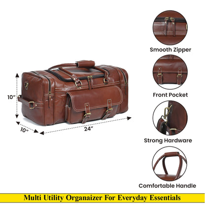 Classy Leather Bags Upgraded Traveler Weekender Duffle - AVBL MRKT (13)