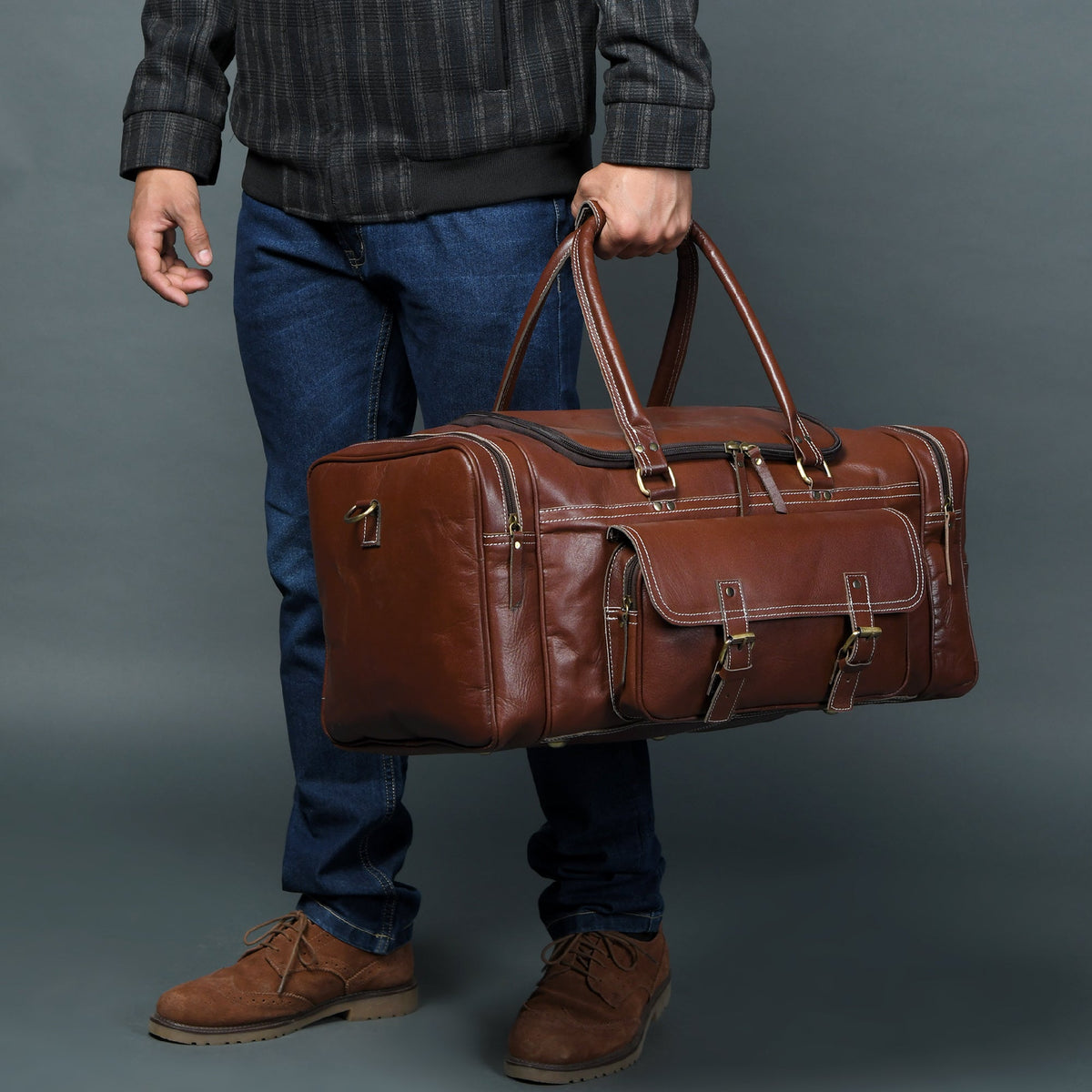 Classy Leather Bags Upgraded Traveler Weekender Duffle - AVBL MRKT (2)
