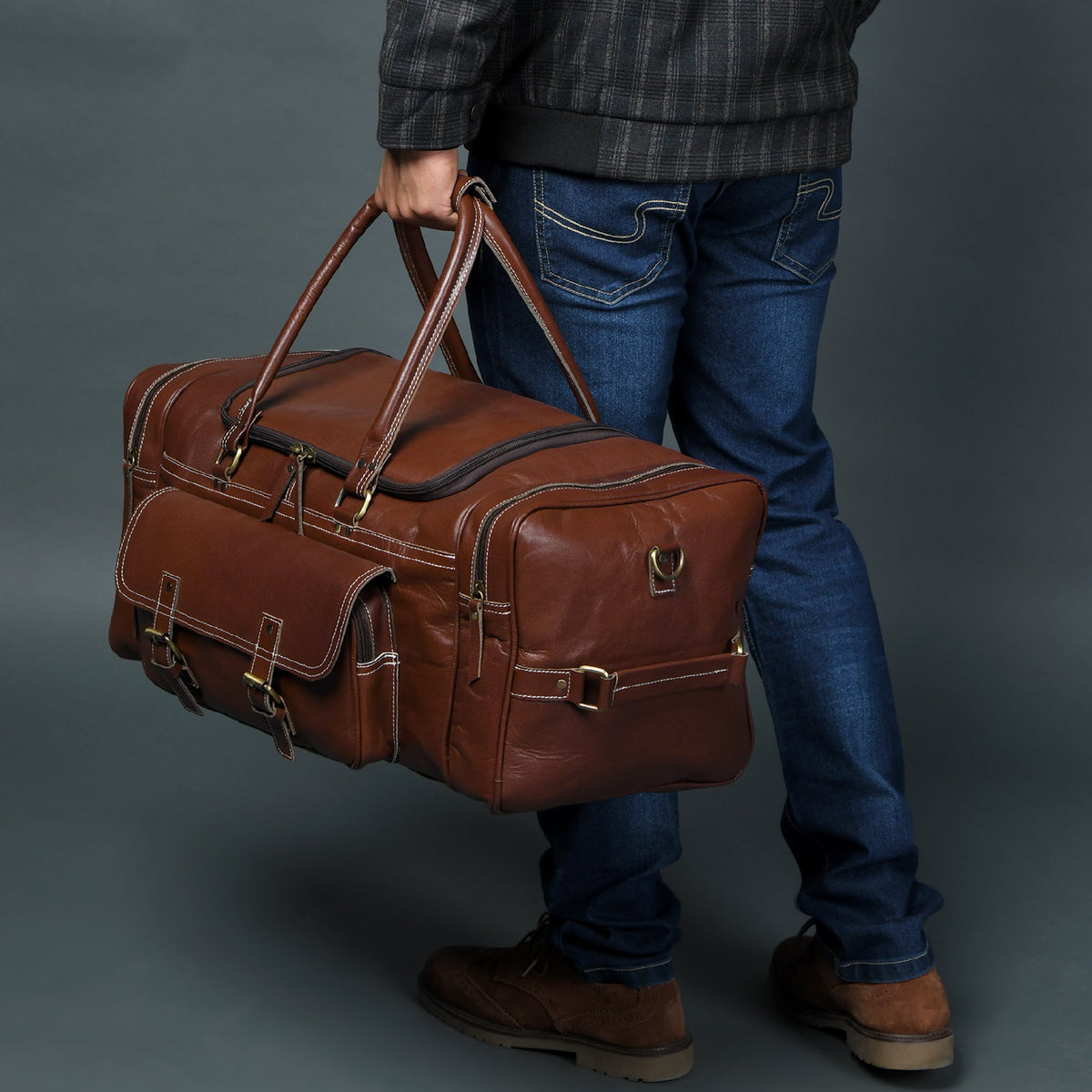 Classy Leather Bags Upgraded Traveler Weekender Duffle - AVBL MRKT (5)