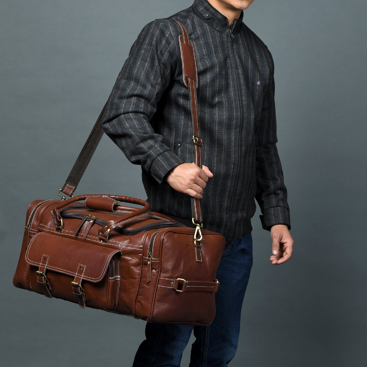 Classy Leather Bags Upgraded Traveler Weekender Duffle - AVBL MRKT (6)