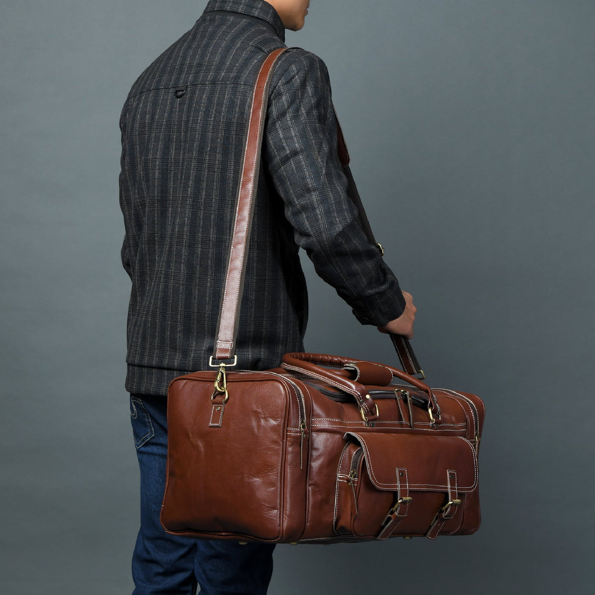 Classy Leather Bags Upgraded Traveler Weekender Duffle - AVBL MRKT (8)