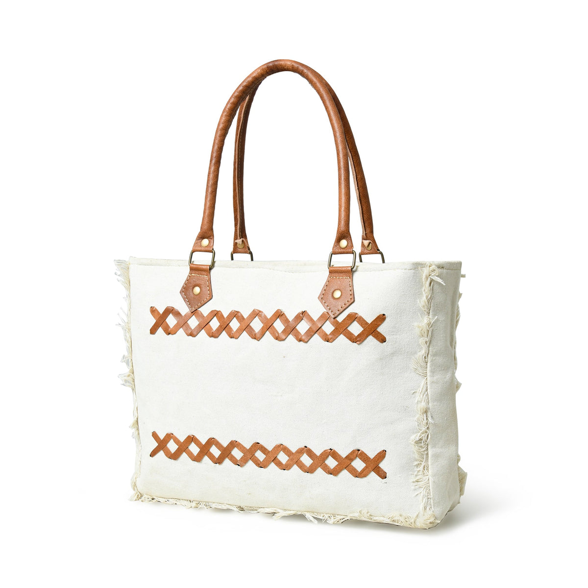 Classy Leather Bags Urban Zigzag Canvas Shopper's Tote - AVBL MRKT (1)