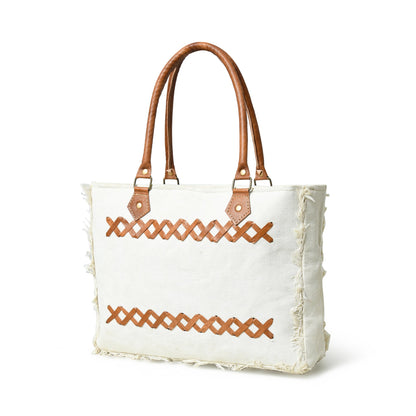 Classy Leather Bags Urban Zigzag Canvas Shopper's Tote - AVBL MRKT (1)