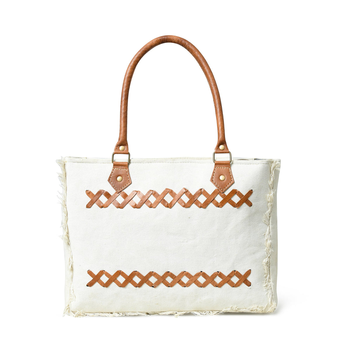 Classy Leather Bags Urban Zigzag Canvas Shopper's Tote - AVBL MRKT (2)