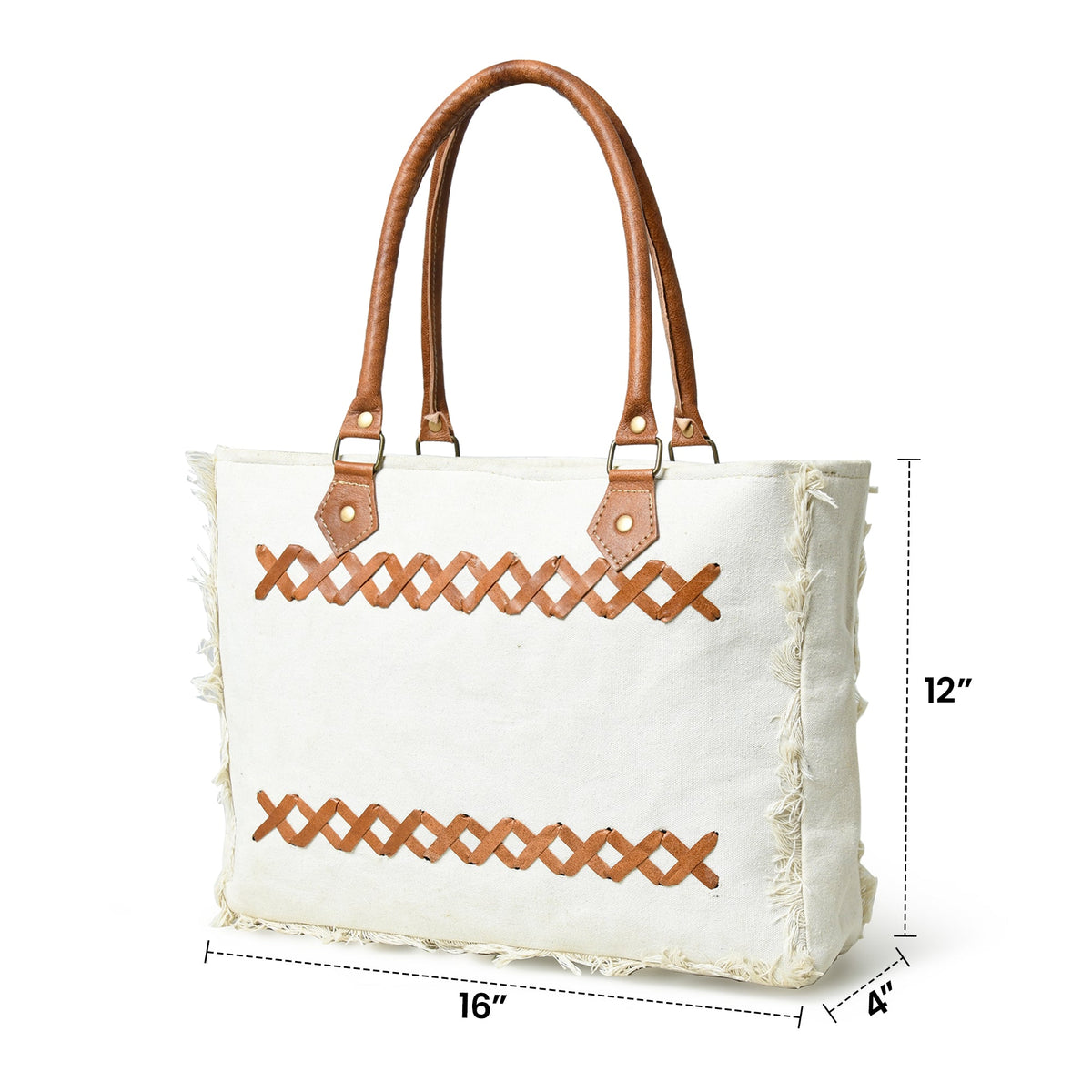 Classy Leather Bags Urban Zigzag Canvas Shopper's Tote - AVBL MRKT (3)