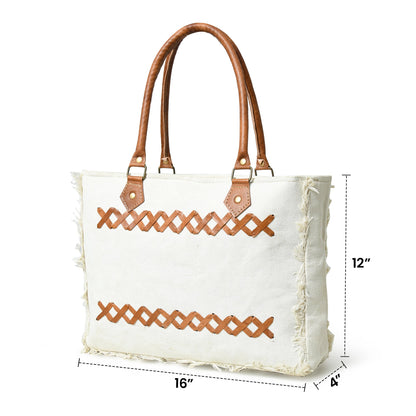 Classy Leather Bags Urban Zigzag Canvas Shopper's Tote - AVBL MRKT (3)