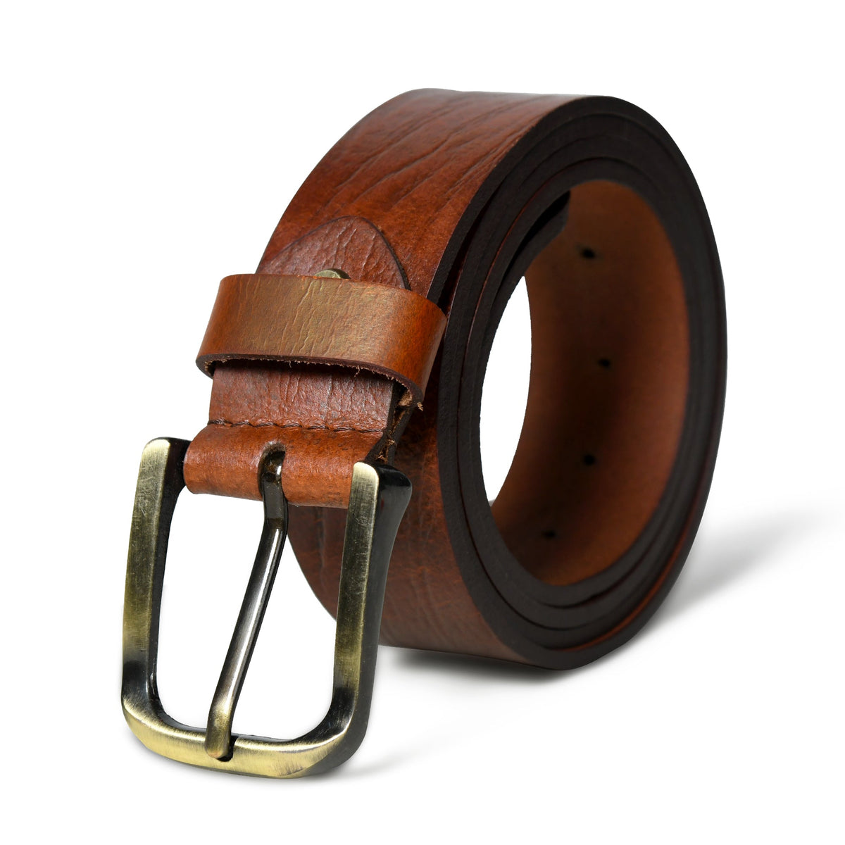 Classy Leather Bags Vibrant Brown Pin Buckle Belt - AVBL MRKT (1)