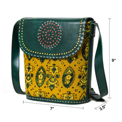 Classy Leather Bags Vibrant Heritage Ajrakh Satchel - AVBL MRKT (10)