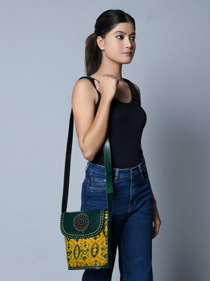 Classy Leather Bags Vibrant Heritage Ajrakh Satchel - AVBL MRKT (5)