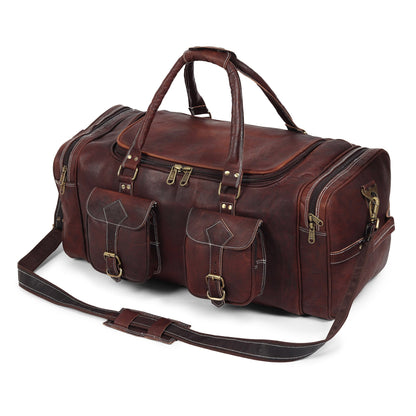 Classy Leather Bags Vintage Dark Brown Traveller Duffle Bag - AVBL MRKT (1)