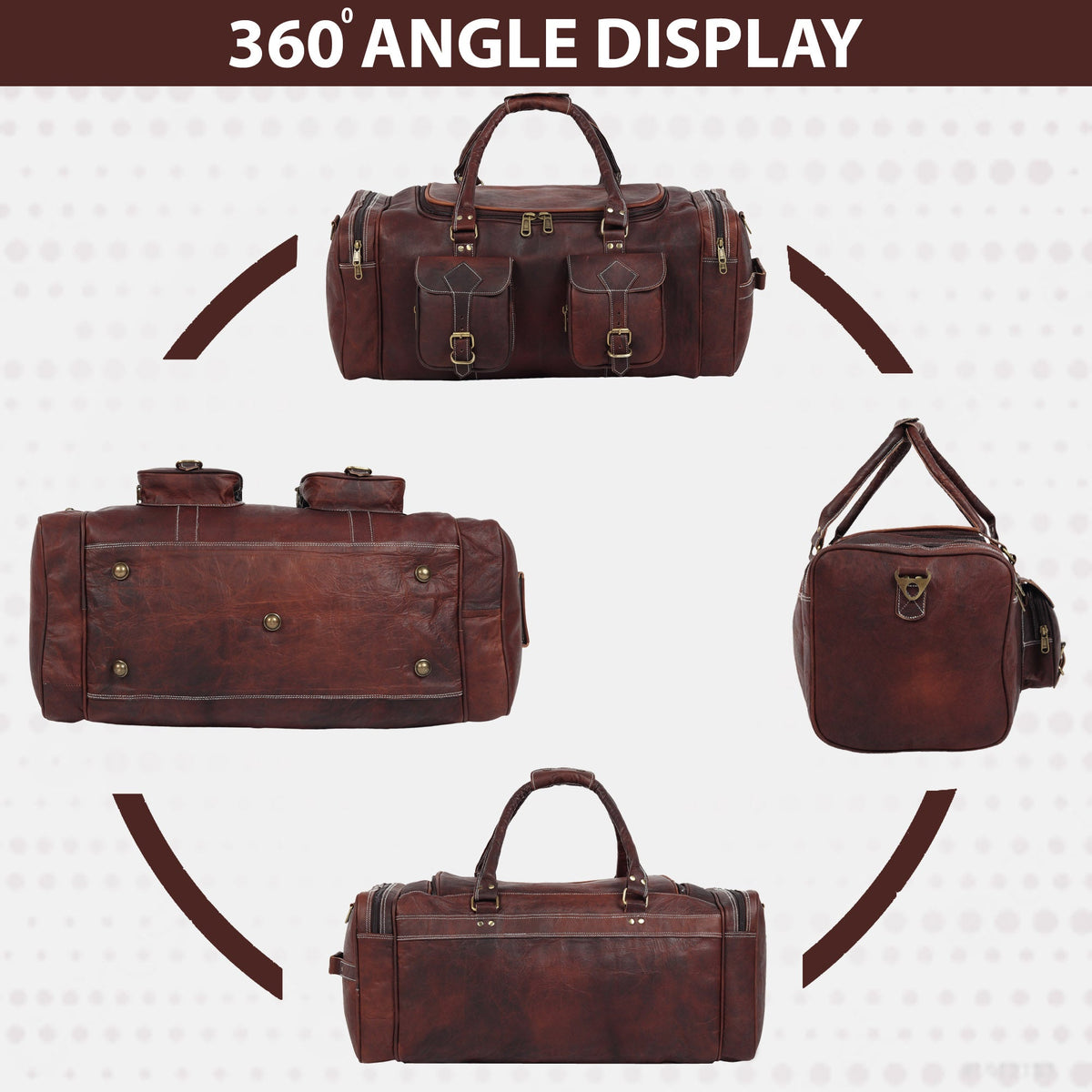 Classy Leather Bags Vintage Dark Brown Traveller Duffle Bag - AVBL MRKT (9)
