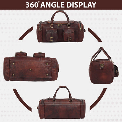 Classy Leather Bags Vintage Dark Brown Traveller Duffle Bag - AVBL MRKT (9)