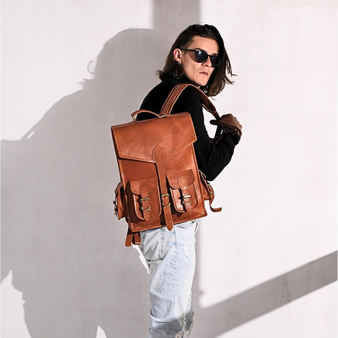 Classy Leather Bags Vintage Leather Backpack Rucksack - AVBL MRKT (2)