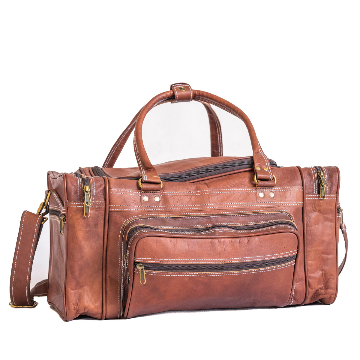 Classy Leather Bags Vintage Leather Travel Duffle Bag - AVBL MRKT (1)