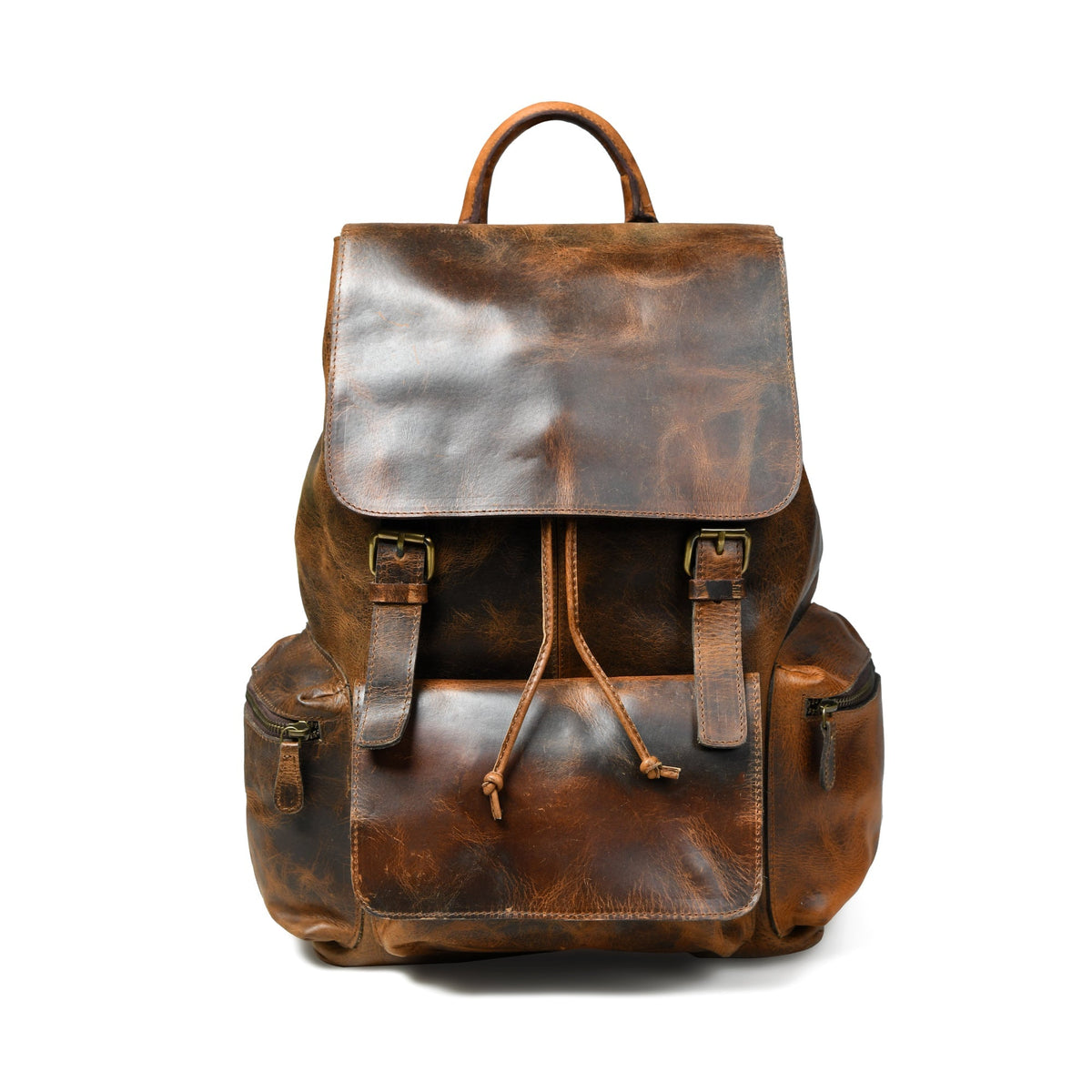 Classy Leather Bags Vortex Leather Backpack: Burnt Brown - AVBL MRKT (2)