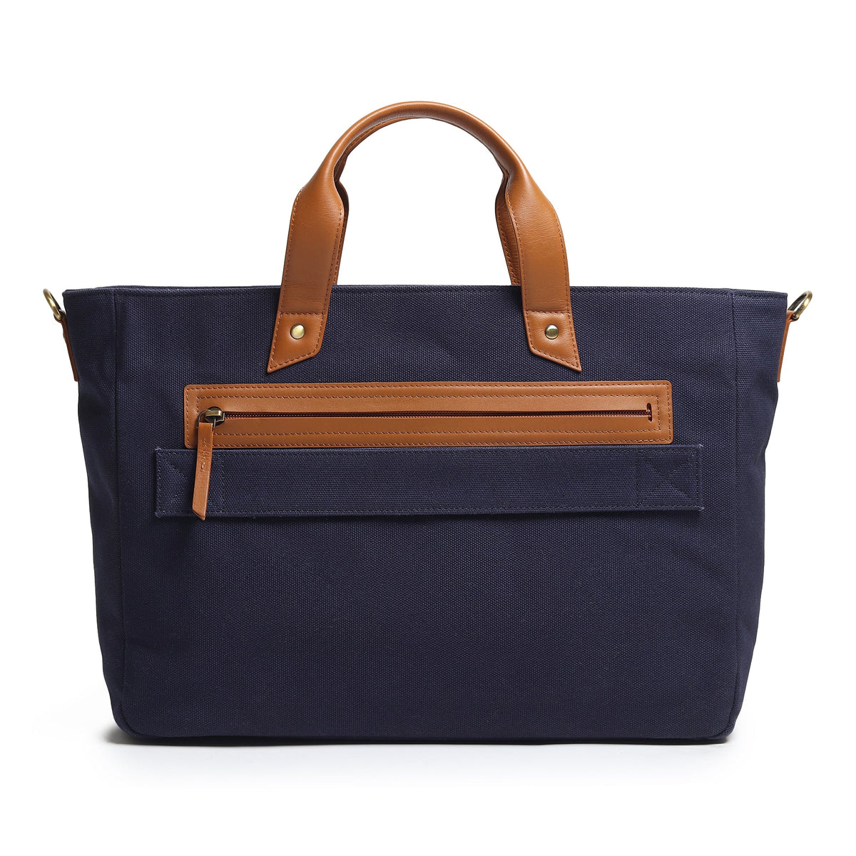 Classy Leather Bags Voyager Canvas Leather Briefcase, Dark Blue - AVBL MRKT (6)
