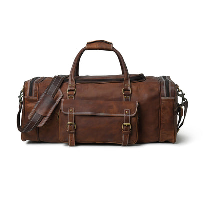 Classy Leather Bags Walker Leather Weekender Bag + Free Toiletry - AVBL MRKT (1)