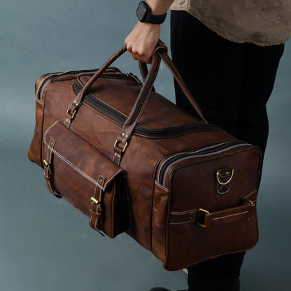 Classy Leather Bags Walker Leather Weekender Bag + Free Toiletry - AVBL MRKT (2)
