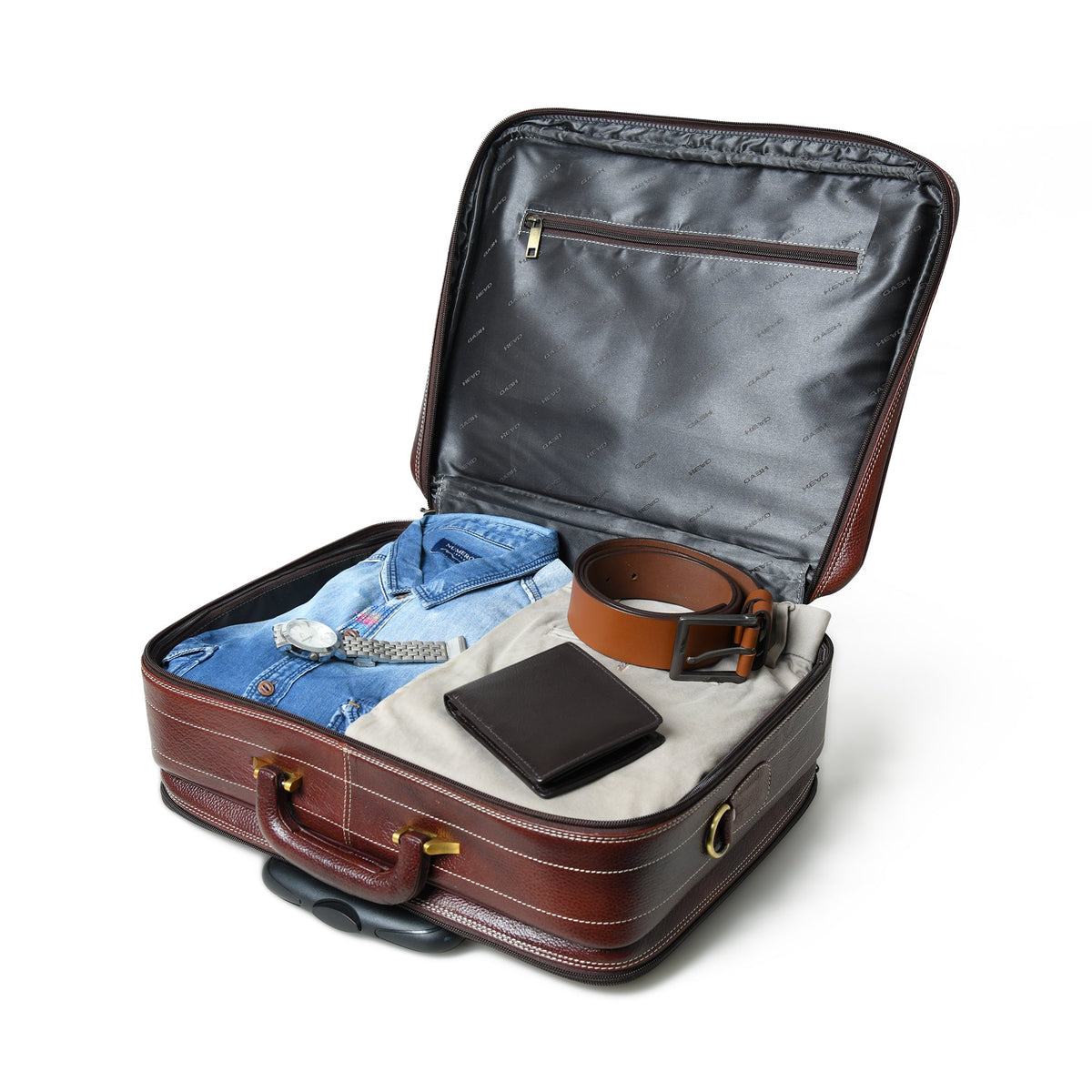 Classy Leather Bags Wanderer Leather Trolly Suitcase Bag - AVBL MRKT (3)