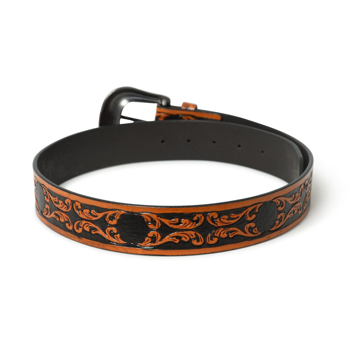 Classy Leather Bags Western Cowboy Leather Belt - Black & Brown - AVBL MRKT (4)