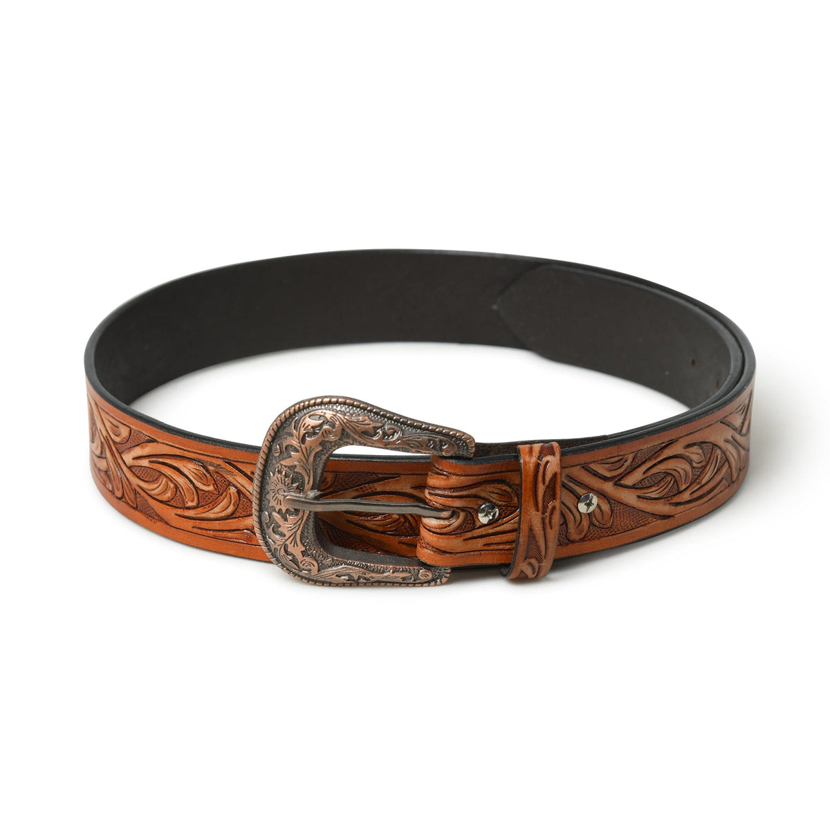 Classy Leather Bags Western Cowboy Leather Belt - Brown - AVBL MRKT (4)