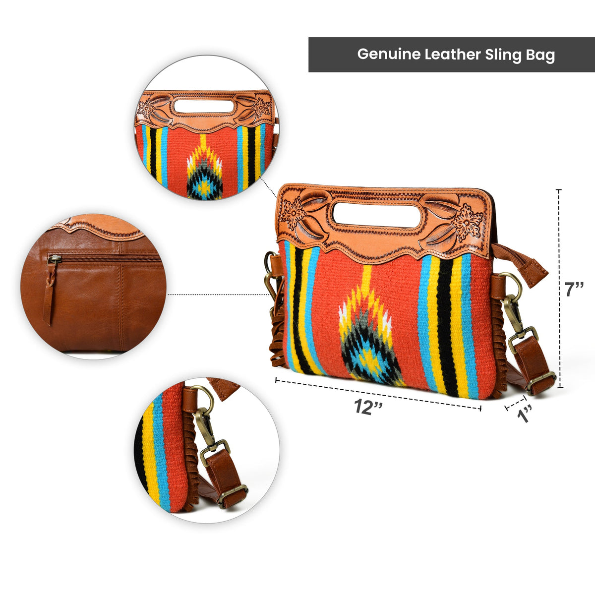 Classy Leather Bags Western Leather Clutch Tooling Purse - AVBL MRKT (10)