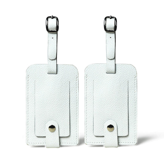 Classy Leather Bags White Leather Luggage Tags Set - AVBL MRKT (1)