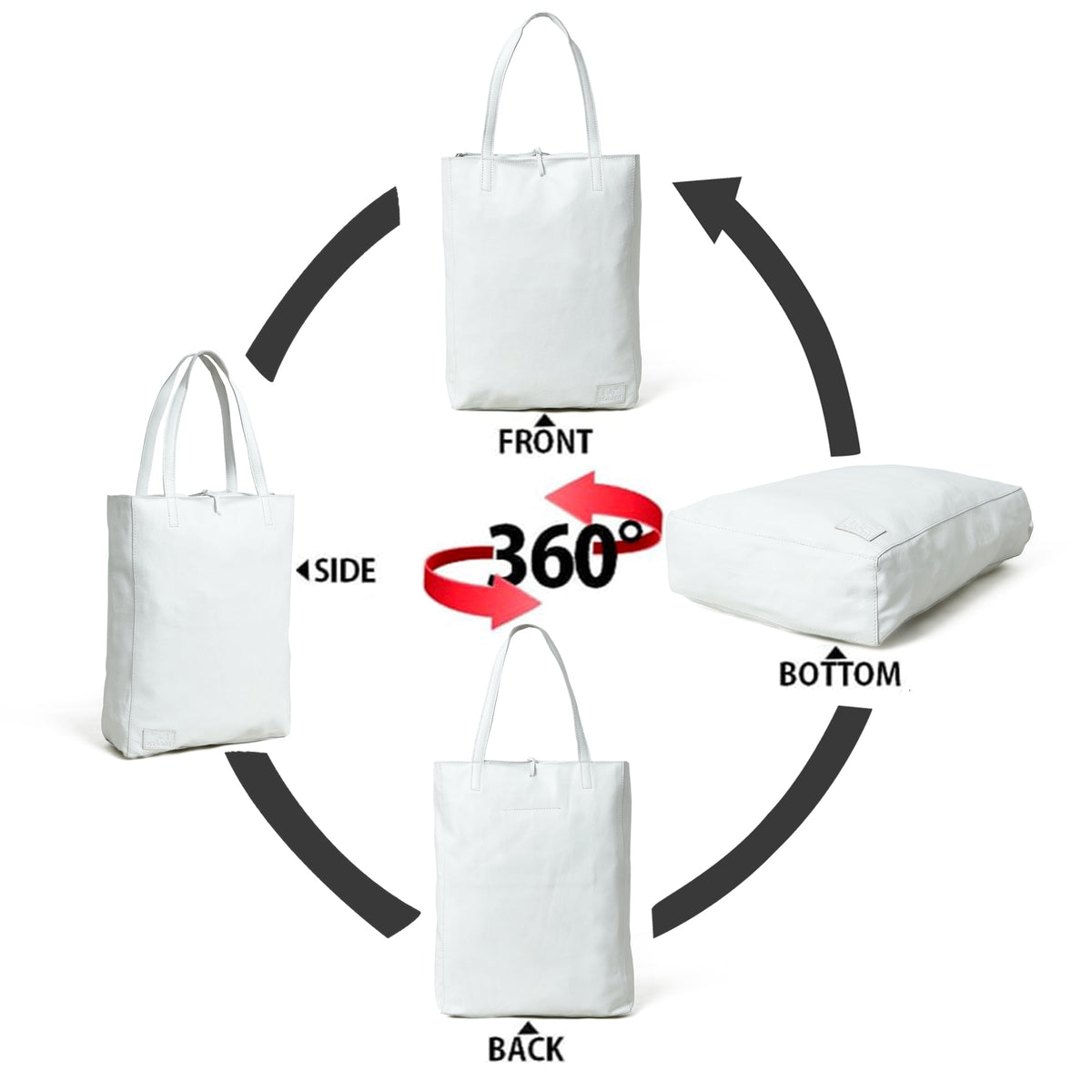 Classy Leather Bags White Leather Shoulder Tote Bag - AVBL MRKT (12)