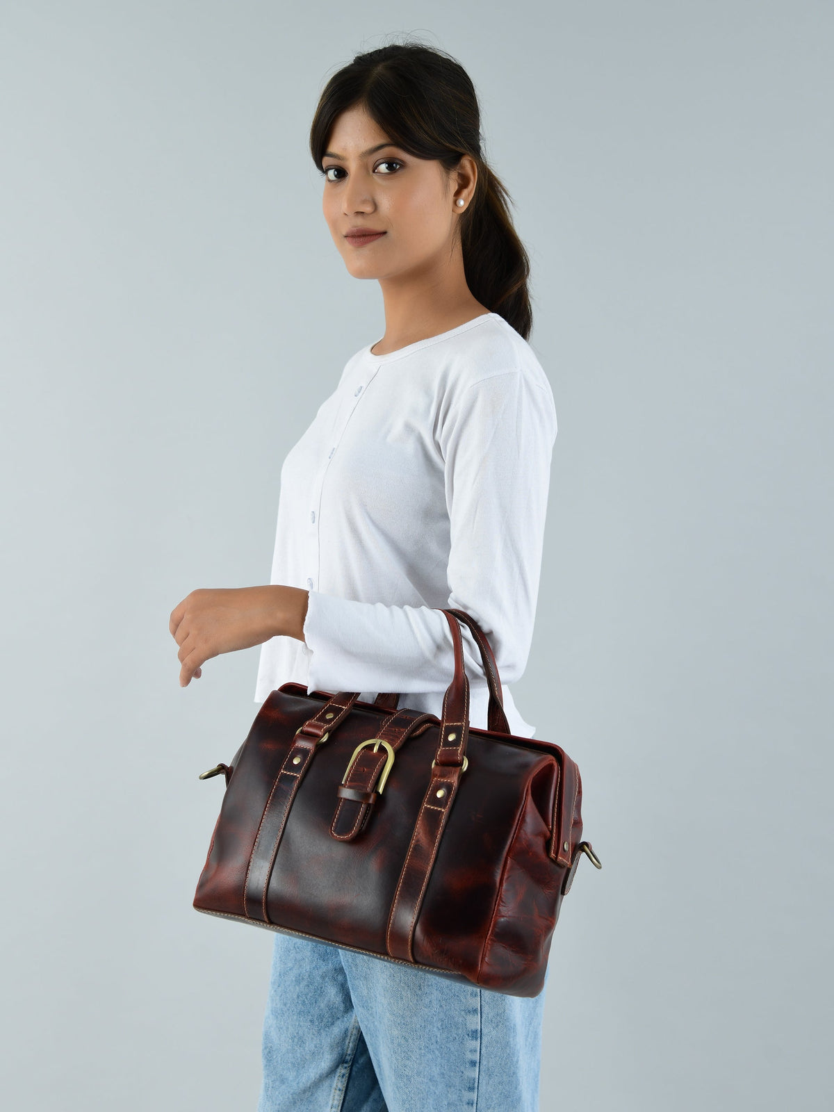 Classy Leather Bags Wineberry Chic Handbag - AVBL MRKT (4)