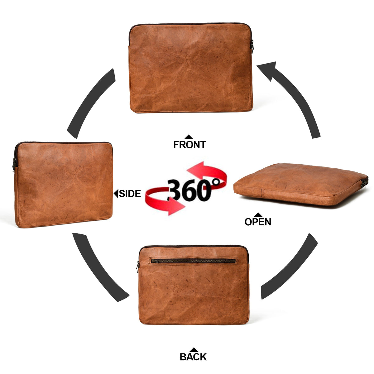 Classy Leather Bags Zento Laptop Sleeve - Tan Brown - AVBL MRKT (12)