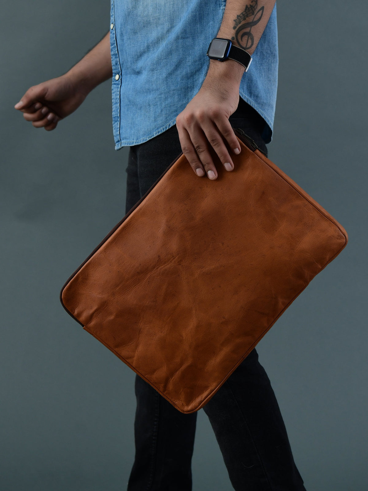 Classy Leather Bags Zento Laptop Sleeve - Tan Brown - AVBL MRKT (2)
