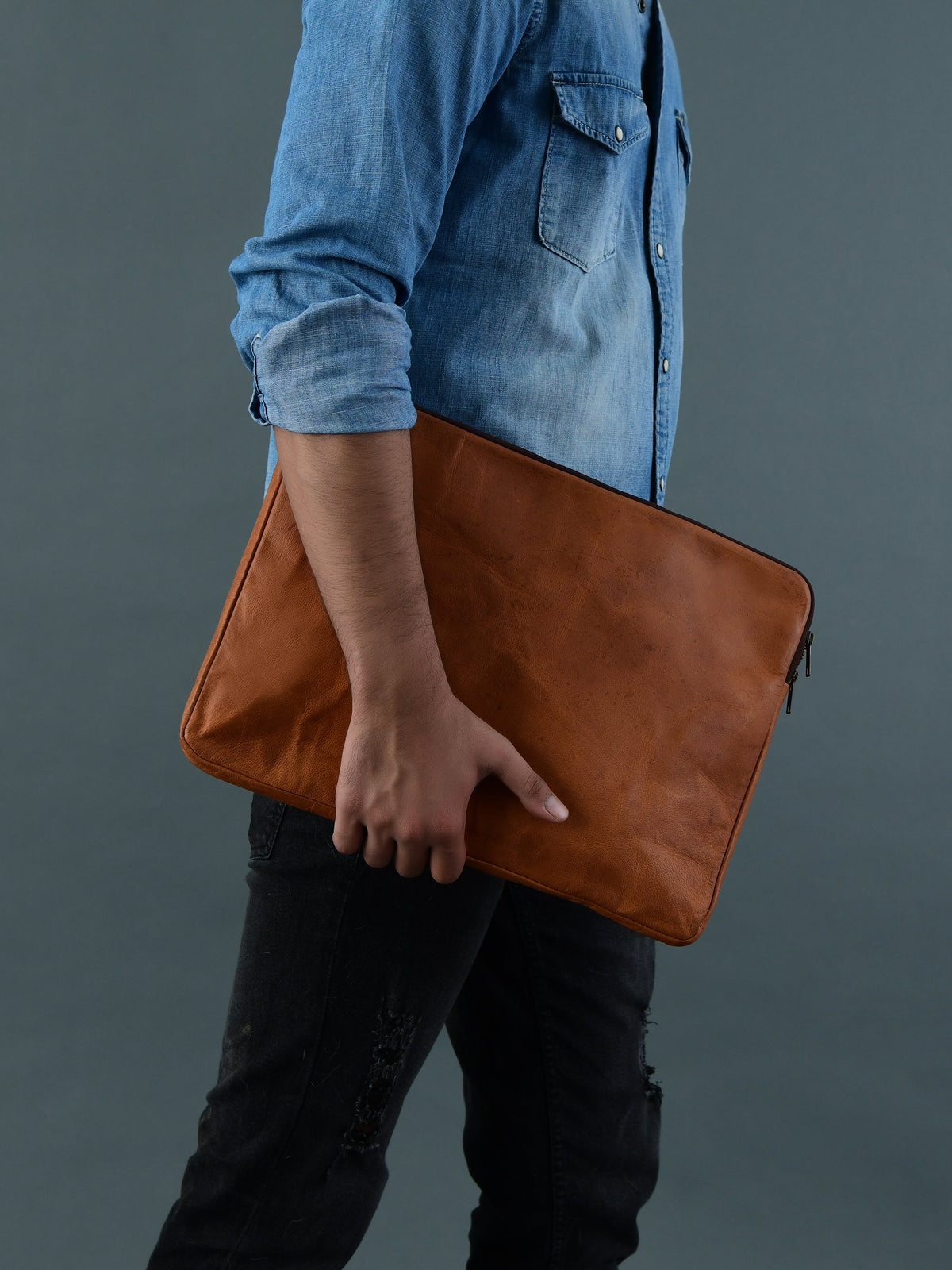 Classy Leather Bags Zento Laptop Sleeve - Tan Brown - AVBL MRKT (9)