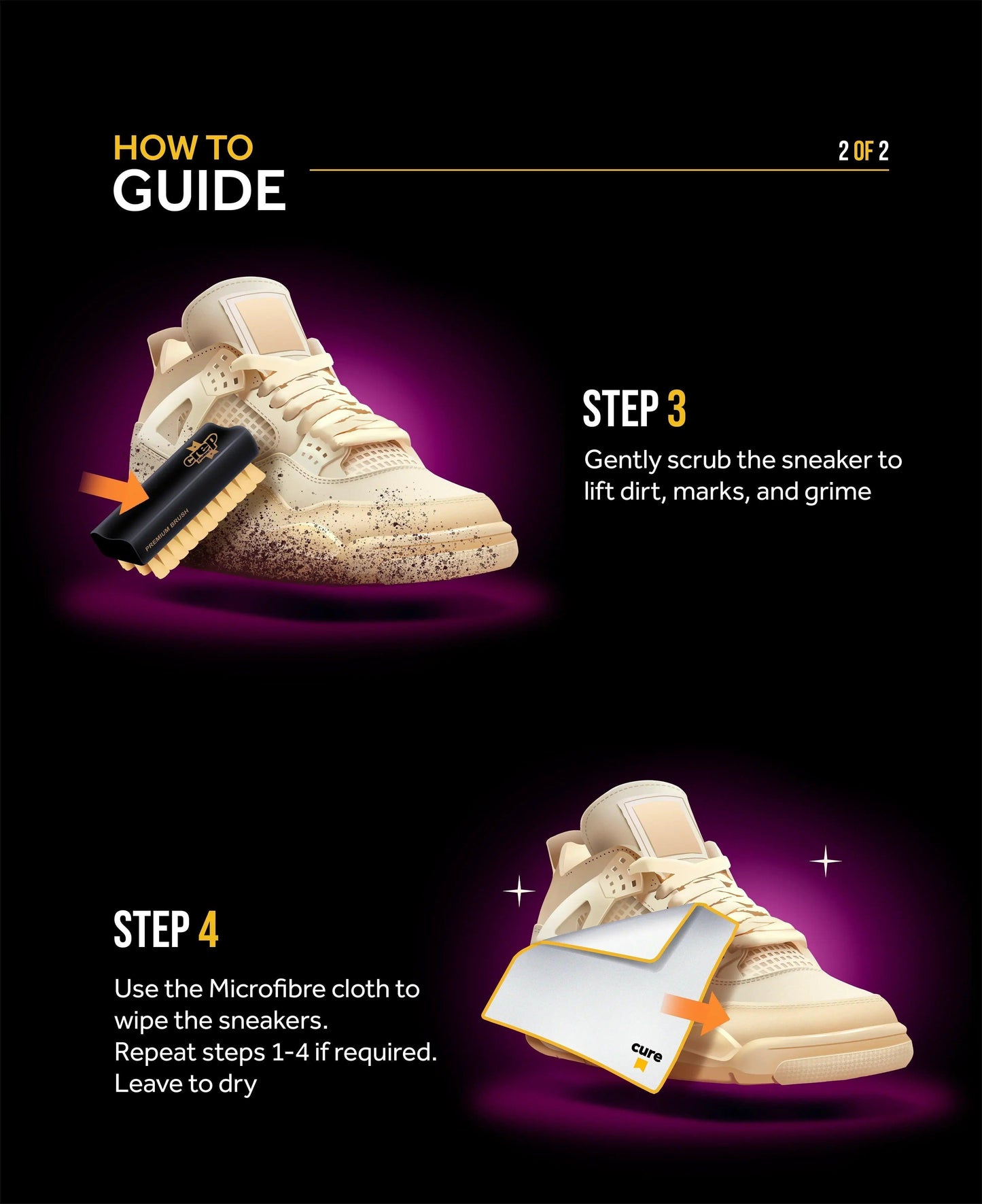 Crep Protect Ultimate Shoe Cure Cleaning Travel Kit (Solution / Brush / Cloth) Footwear Shoe Boot Slides Care for Unisex Adult Mens Womens Kids GS Youth Hypebeast - AVBL MRKT (8)