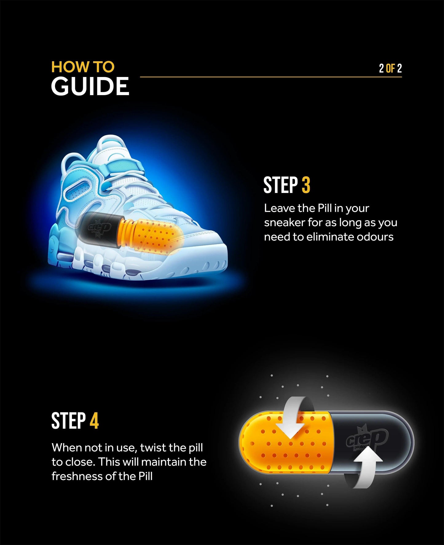 Crep Protect Ultimate Sneaker Freshener Pill (2 Pack) Footwear Shoe Boot Slides Smell Fragrance Care for Unisex Adult Mens Womens Kids GS Youth Hypebeast - AVBL MRKT (9)