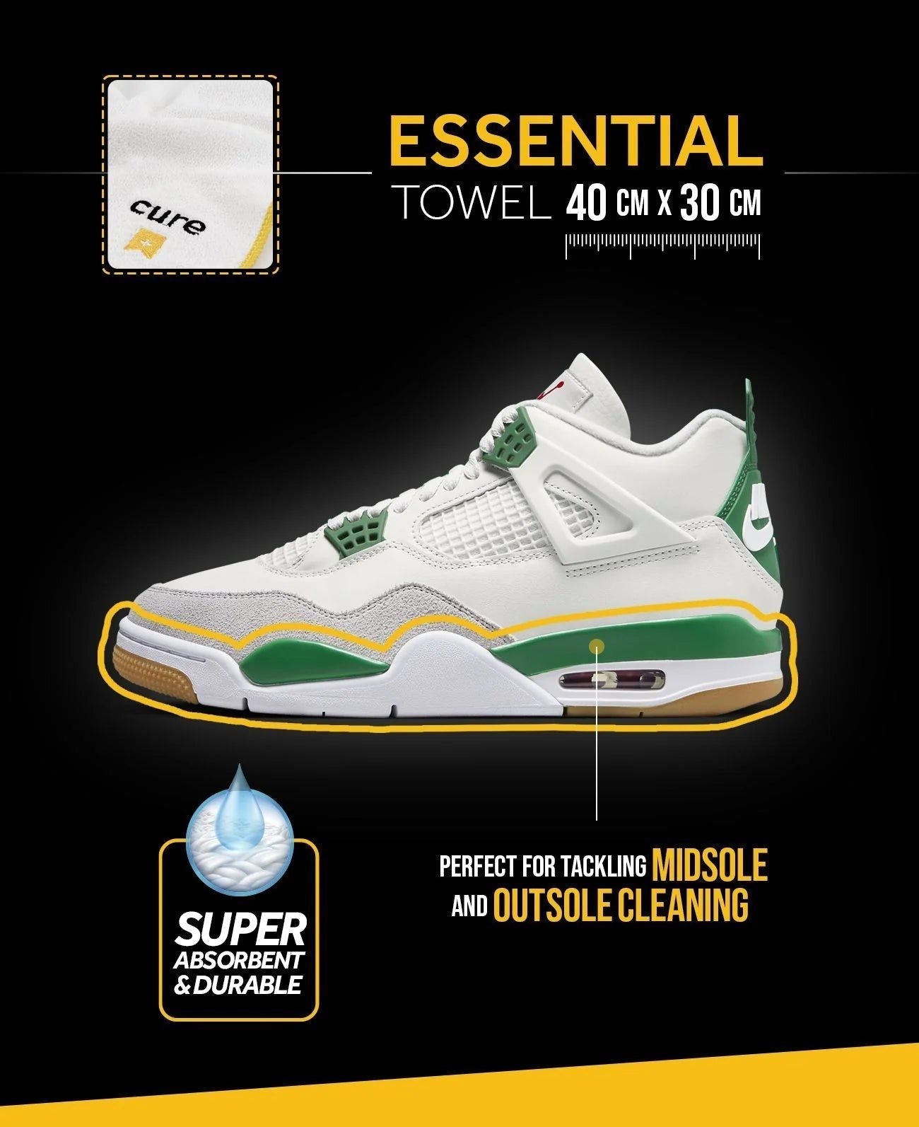 Crep Protect Ultimate Sneaker Microfiber Towel Cloths (2 Pack) Footwear Sneaker Boot Slides Care for Unisex Adult Mens Womens Kids GS Youth Hypebeast - AVBL MRKT (6)