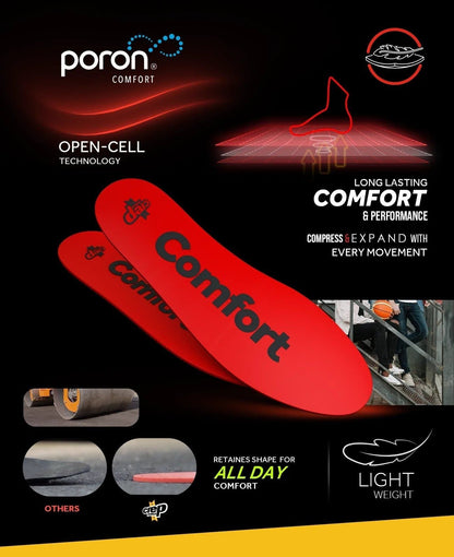 Crep Protect Ultimate Sneaker Poron Insoles (Comfort) Red Comfortable Walking Running Replacement Sole Inserts for Unisex Adult Mens Womens Kids GS Youth Hypebeast - AVBL MRKT (4)