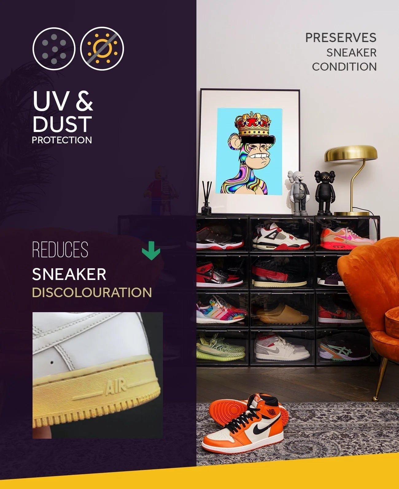 Crep Protect Ultimate Sneaker Storage Box Crate 2.0 (2 Pack) Footwear Shoe Boot Slides Display Collection for Unisex Adult Mens Womens Kids GS Youth Hypebeast - AVBL MRKT (9)