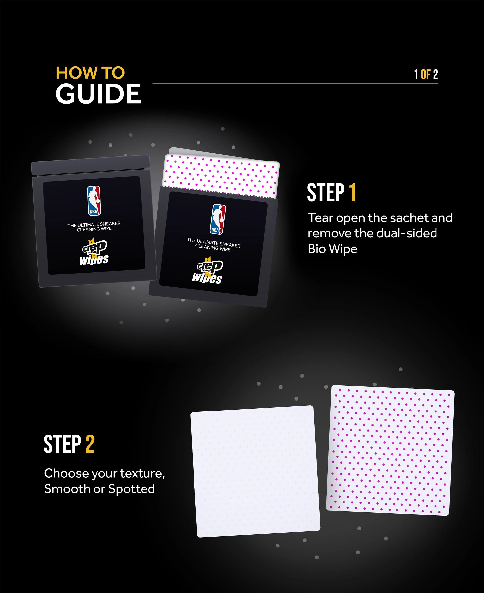 Crep Protect x NBA Dual-sided Sneakers and Shoes Cleaning Wipes (12 Pack) Footwear Boot Slides Care for Unisex Adult Mens Womens Kids GS Youth Hypebeast - AVBL MRKT (4)