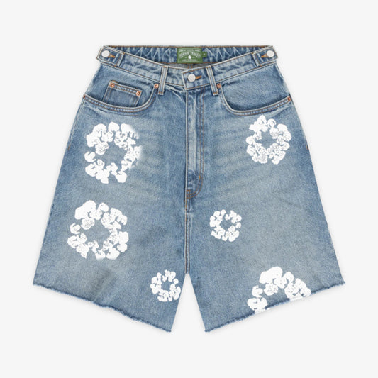 Denim Tears Jean Shorts 'The Cotton Wreath' Light Wash (SS24) [404-81-30] Casual Fashion Bottoms for Unisex Adult Mens Hypebeast - AVBL MRKT (1)