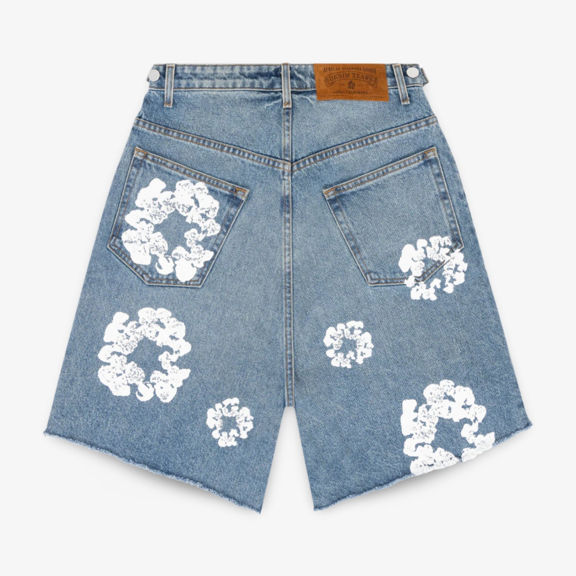 Denim Tears Jean Shorts 'The Cotton Wreath' Light Wash (SS24) [404-81-30] Casual Fashion Bottoms for Unisex Adult Mens Hypebeast - AVBL MRKT (2)