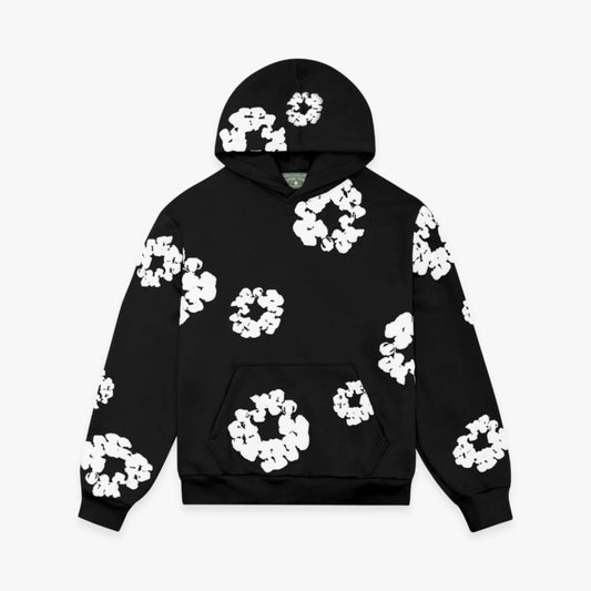 Denim Tears Pullover Hooded Sweatshirt 'The Cotton Wreath' Black (FW23) [301-010-30] Casual Fashion Hoodie Sweater for Unisex Adult Mens Hypebeast - AVBL MRKT (1)