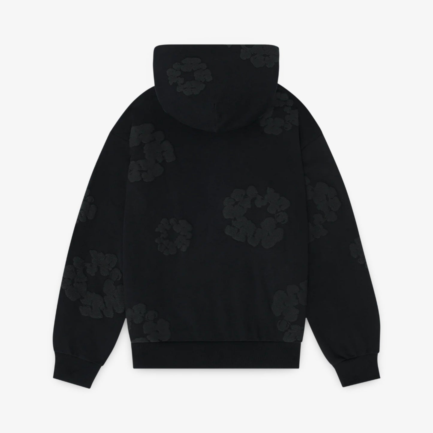 Denim Tears Pullover Hooded Sweatshirt 'The Cotton Wreath Monochrome' Black (SS24) [013-006-140] Casual Fashion Hoodie Sweater for Unisex Adult Mens Hypebeast - AVBL MRKT (2)